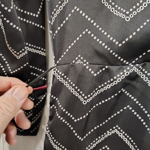 Anthropologie Free People Black Silky Chevron Jumpsuit Size XS - Picture 5 of 15